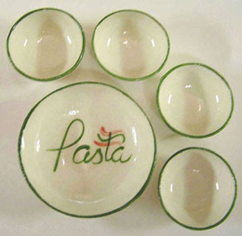 Dollhouse Miniature Pasta Set- 5 Pcs